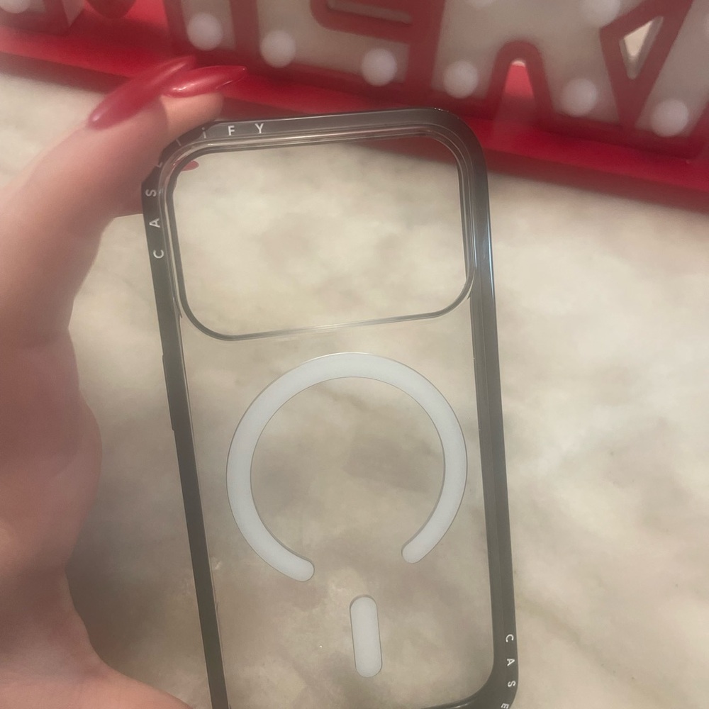 Casetify Clear and Black MagSafe Phone Case